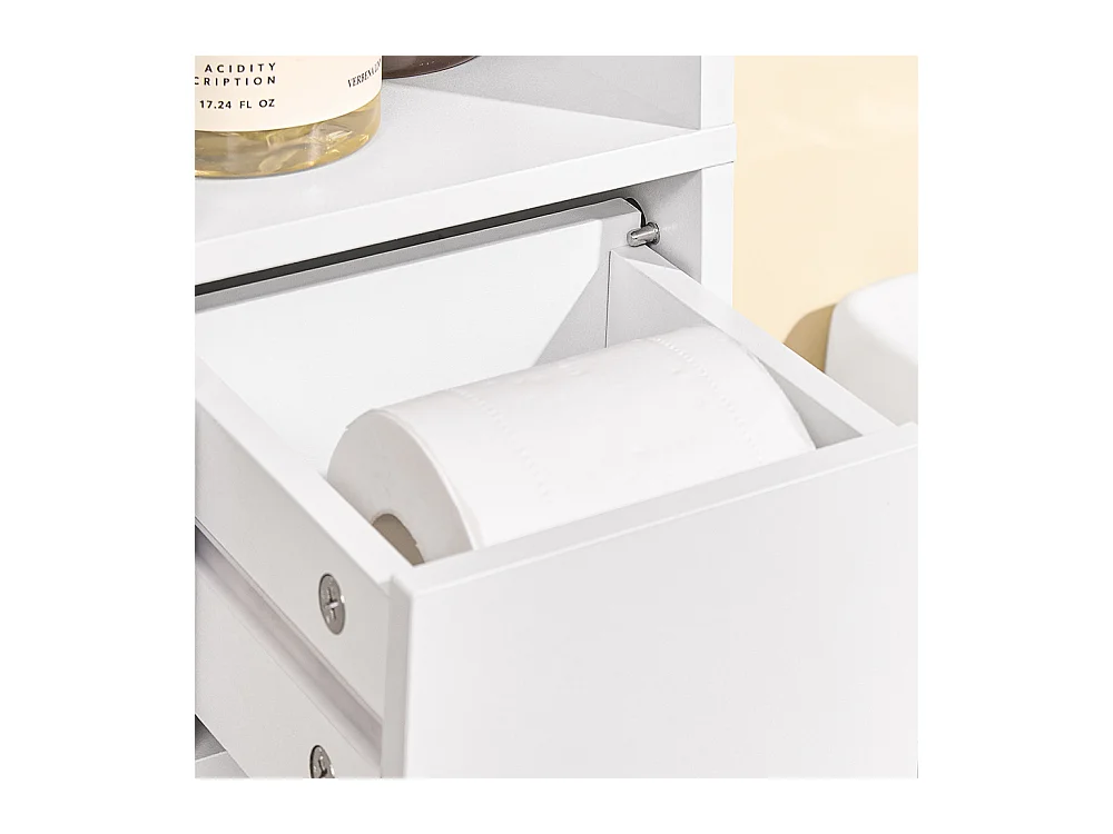 SoBuy Colonne de Rangement pour Salle de Bain avec Portes et Tiroirs