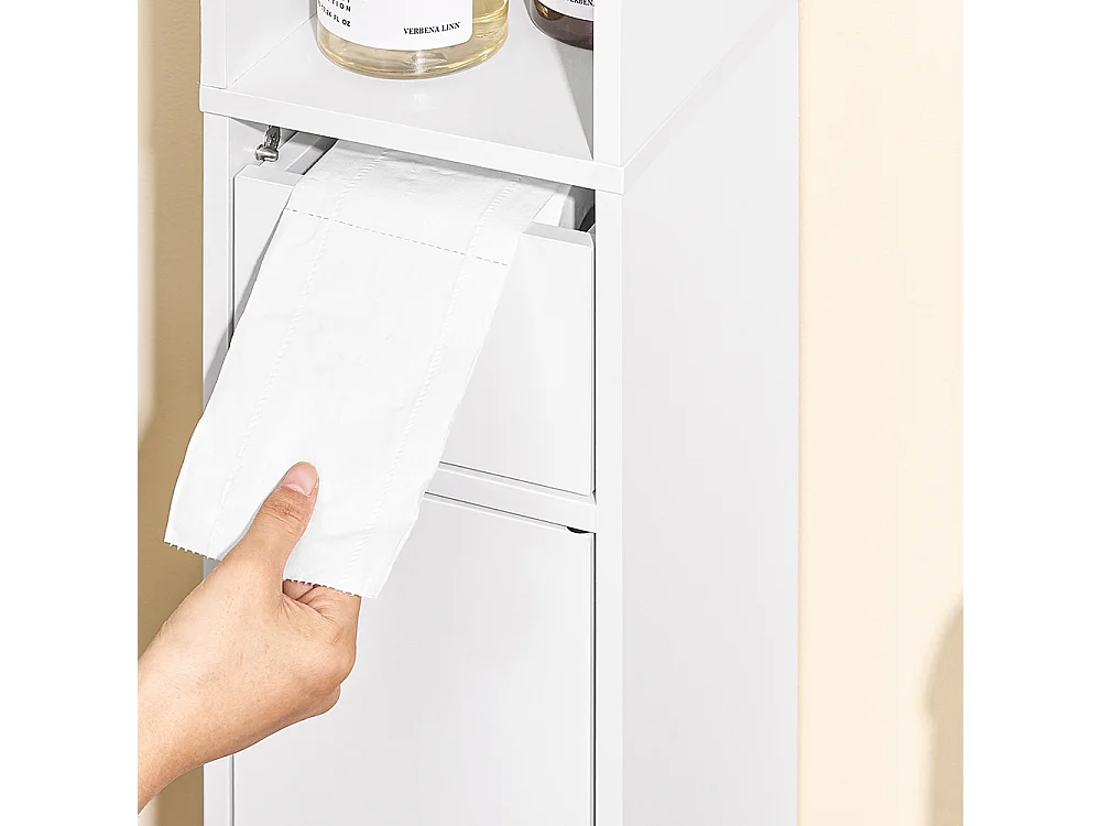 SoBuy Colonne de Rangement pour Salle de Bain avec Portes et Tiroirs