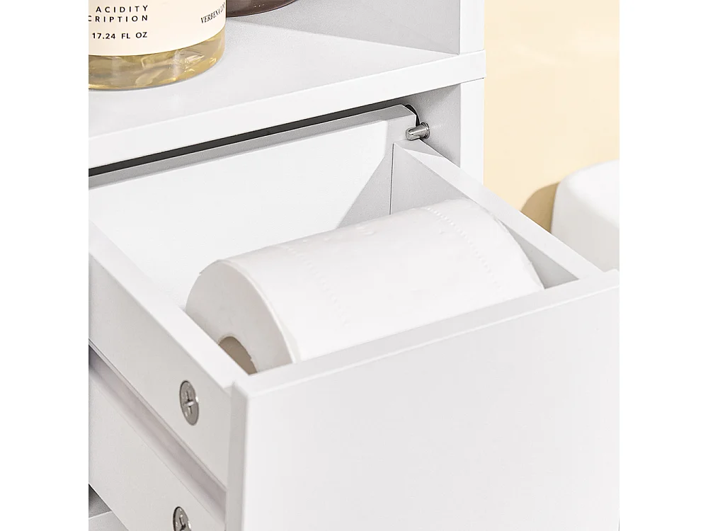 SoBuy Colonne de Rangement pour Salle de Bain avec Portes et Tiroirs