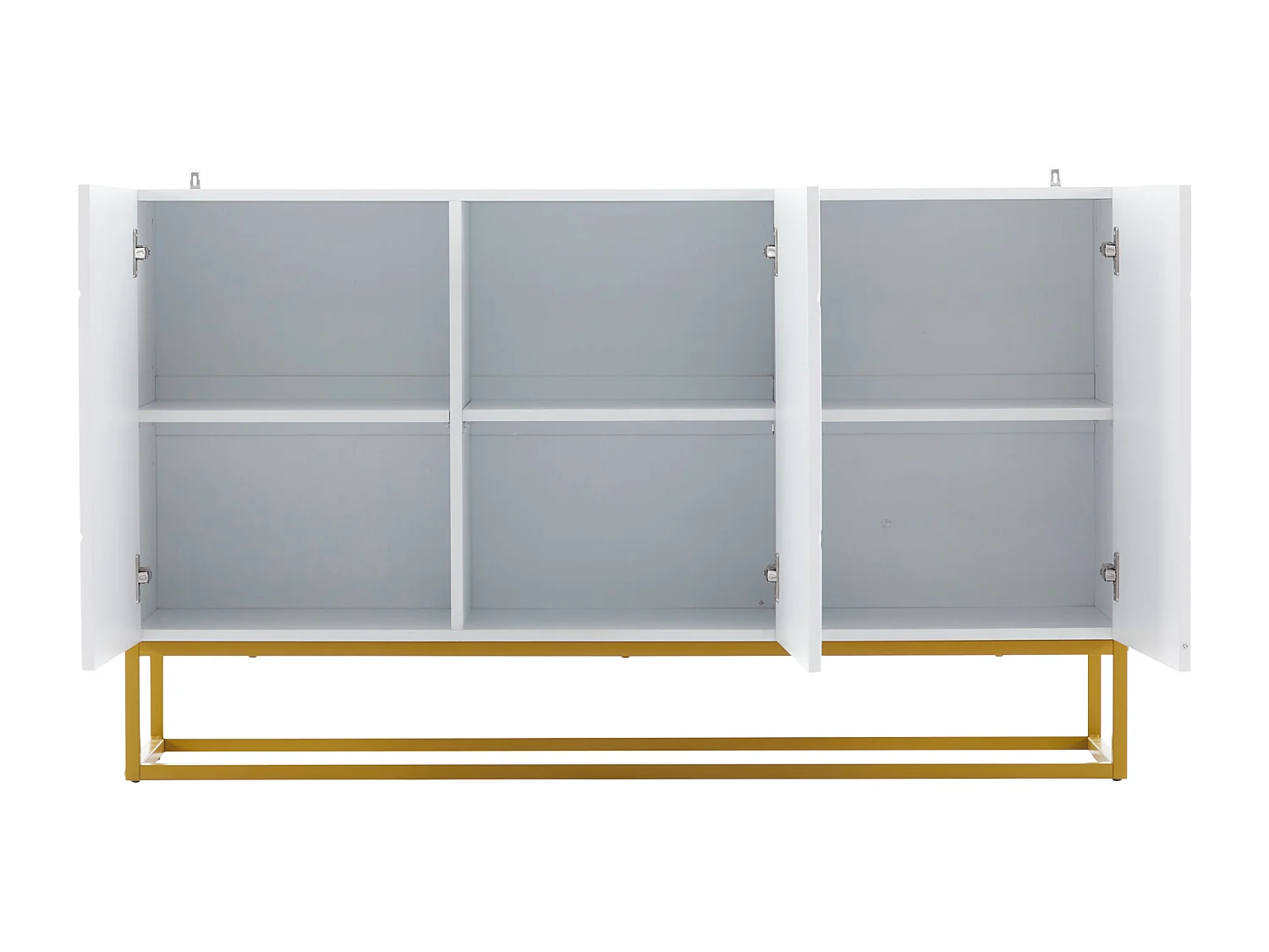Buffet blanc 130 x 38 x 76 cm - Armoire de cuisine à 3 portes - Commode - pour salon, cuisine