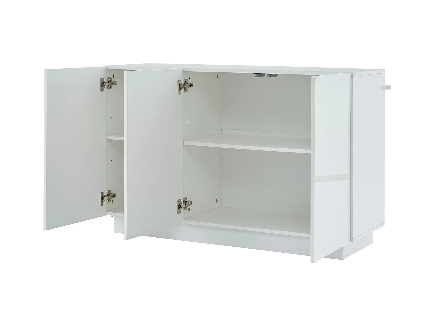 Buffet Salon 120cm, Meubles de Rangement 3 Portes avec LED, Armoire pour Entrée, Cuisine,Salon,Blanc