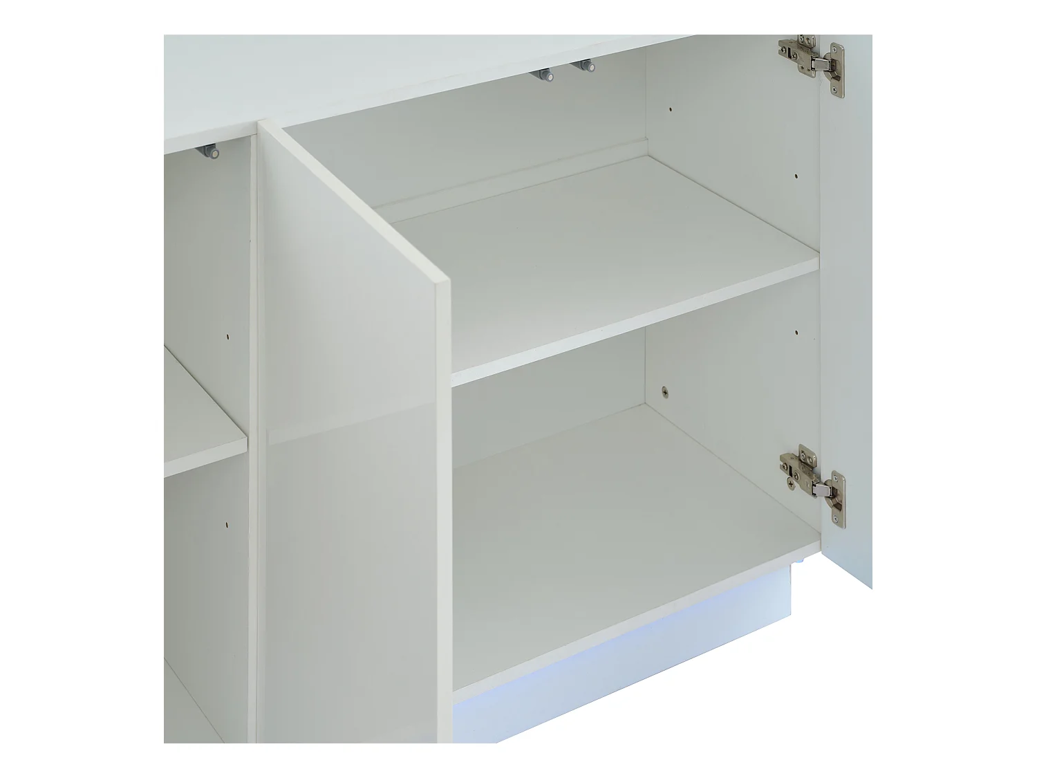 Buffet Salon 120cm, Meubles de Rangement 3 Portes avec LED, Armoire pour Entrée, Cuisine,Salon,Blanc