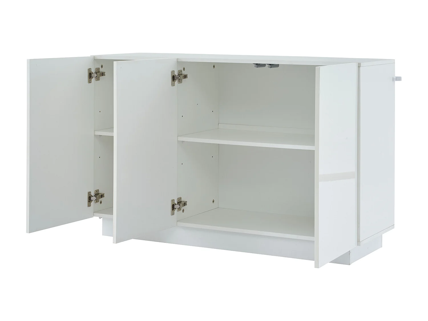 Buffet Salon 120cm, Meubles de Rangement 3 Portes avec LED, Armoire pour Entrée, Cuisine,Salon,Blanc