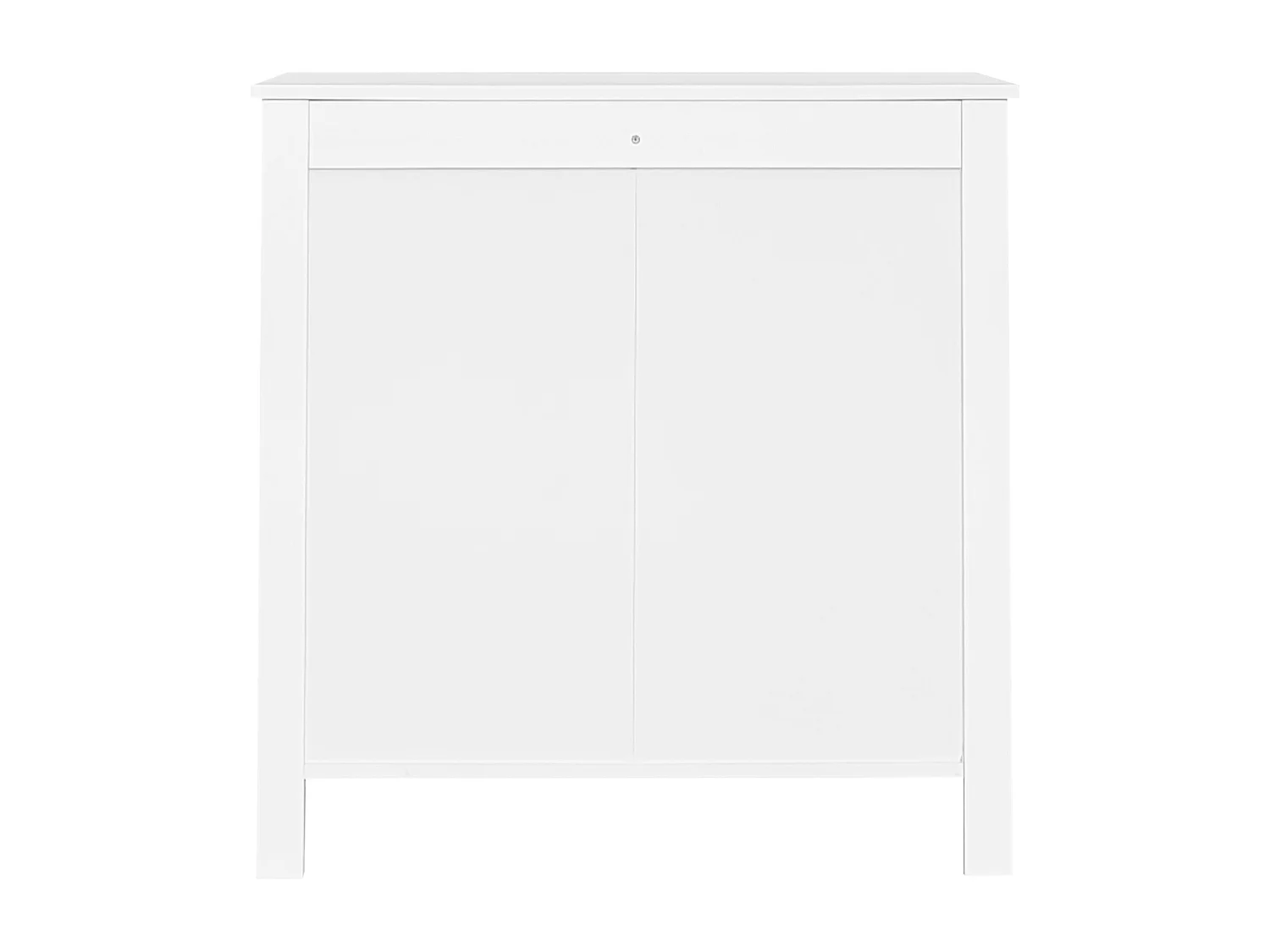 Aparador de estilo contemporâneo, cômoda com espaço de armazenamento, com puxadores dourados, branco