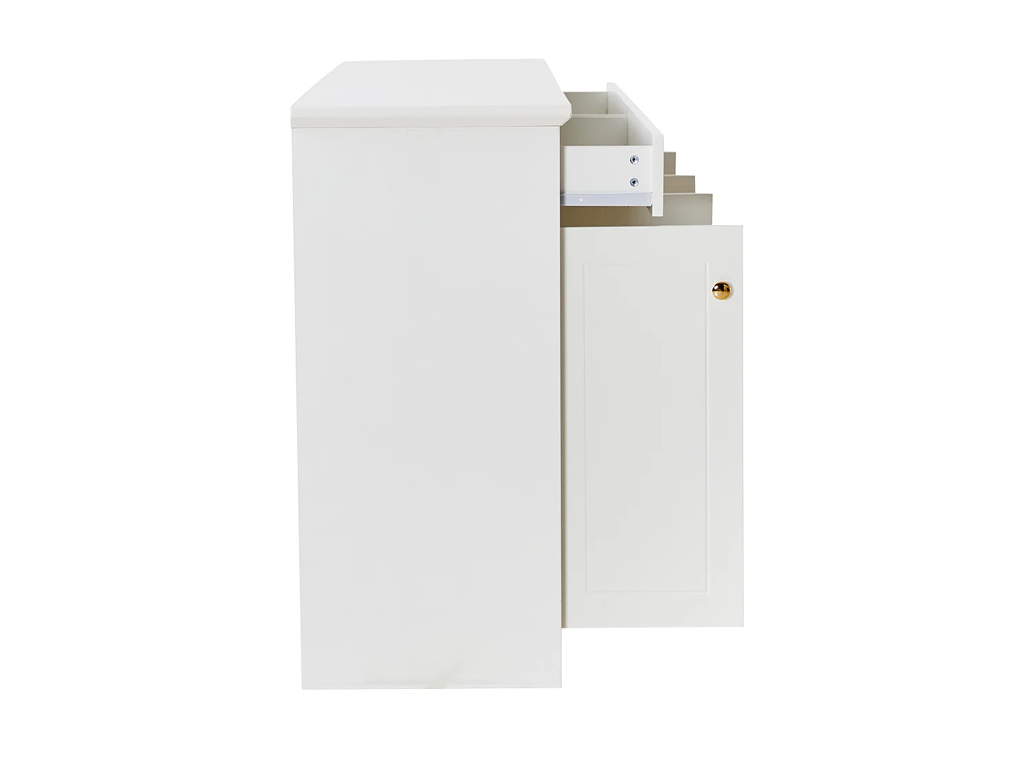 Aparador blanco 150x40x85 cm, con 5 cajones y 2 puertas, aparador para salón, comedor