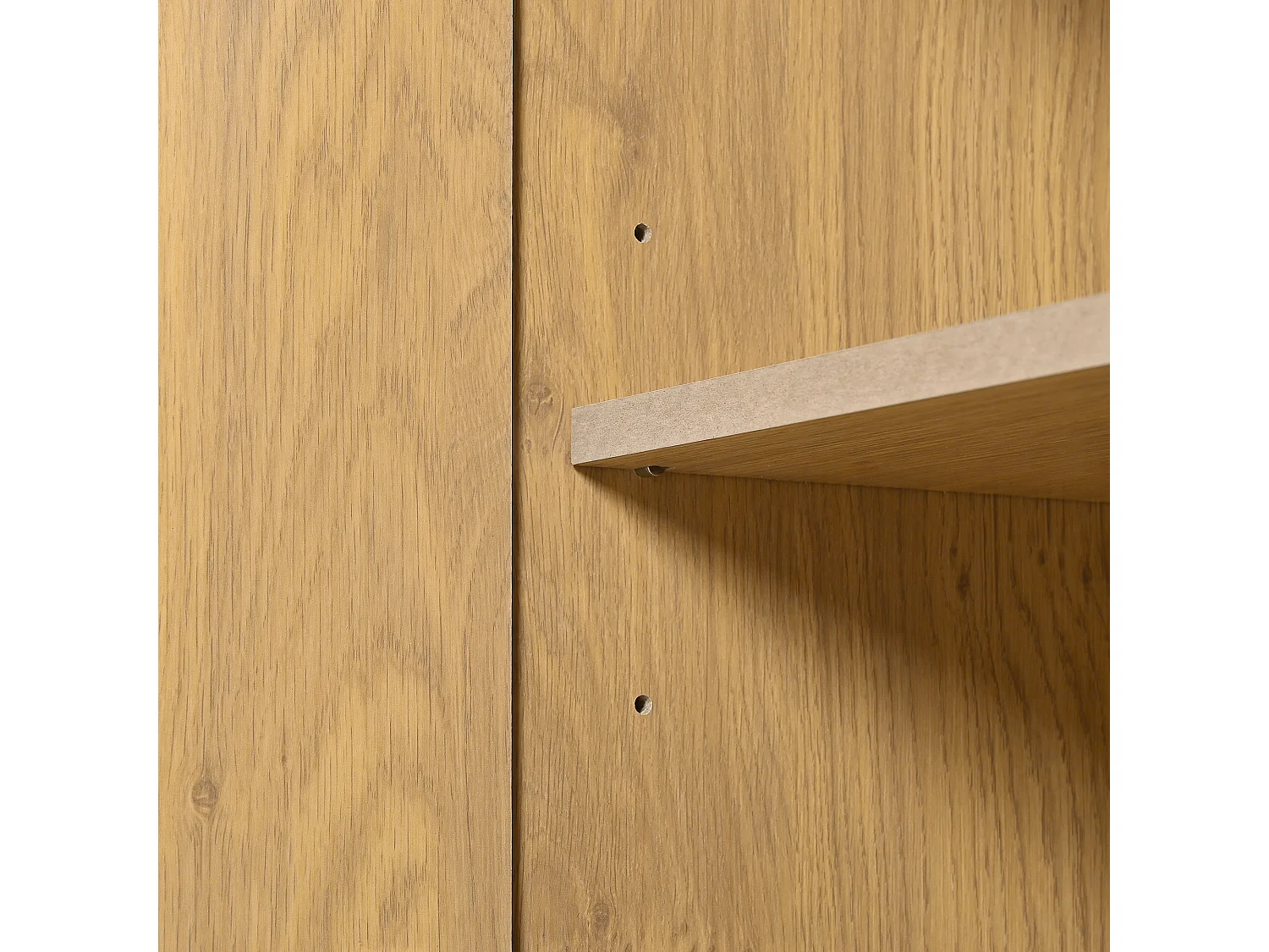 Buffet 2 Portes et 3 Tiroirs 75x140x40cm, Buffet avec Étagères Réglables et Pieds en Métal, Natural