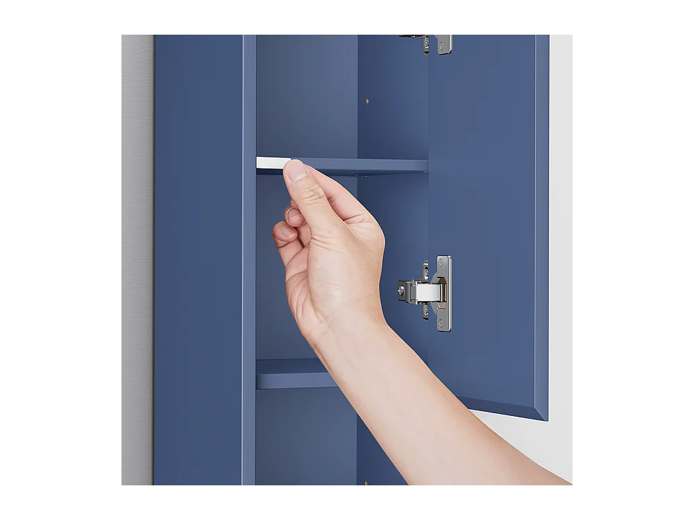 Mueble de Baño en MDF Resistente al Agua con Estantes y Cajón, Azul Oscuro