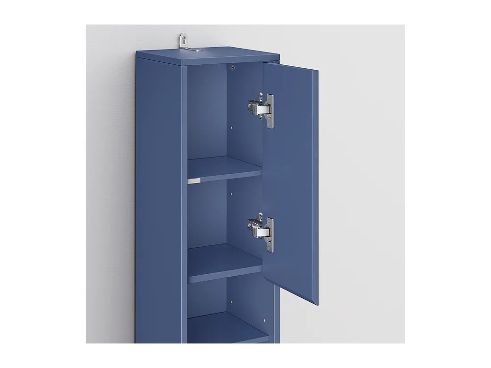 Mueble de Baño en MDF Resistente al Agua con Estantes y Cajón, Azul Oscuro