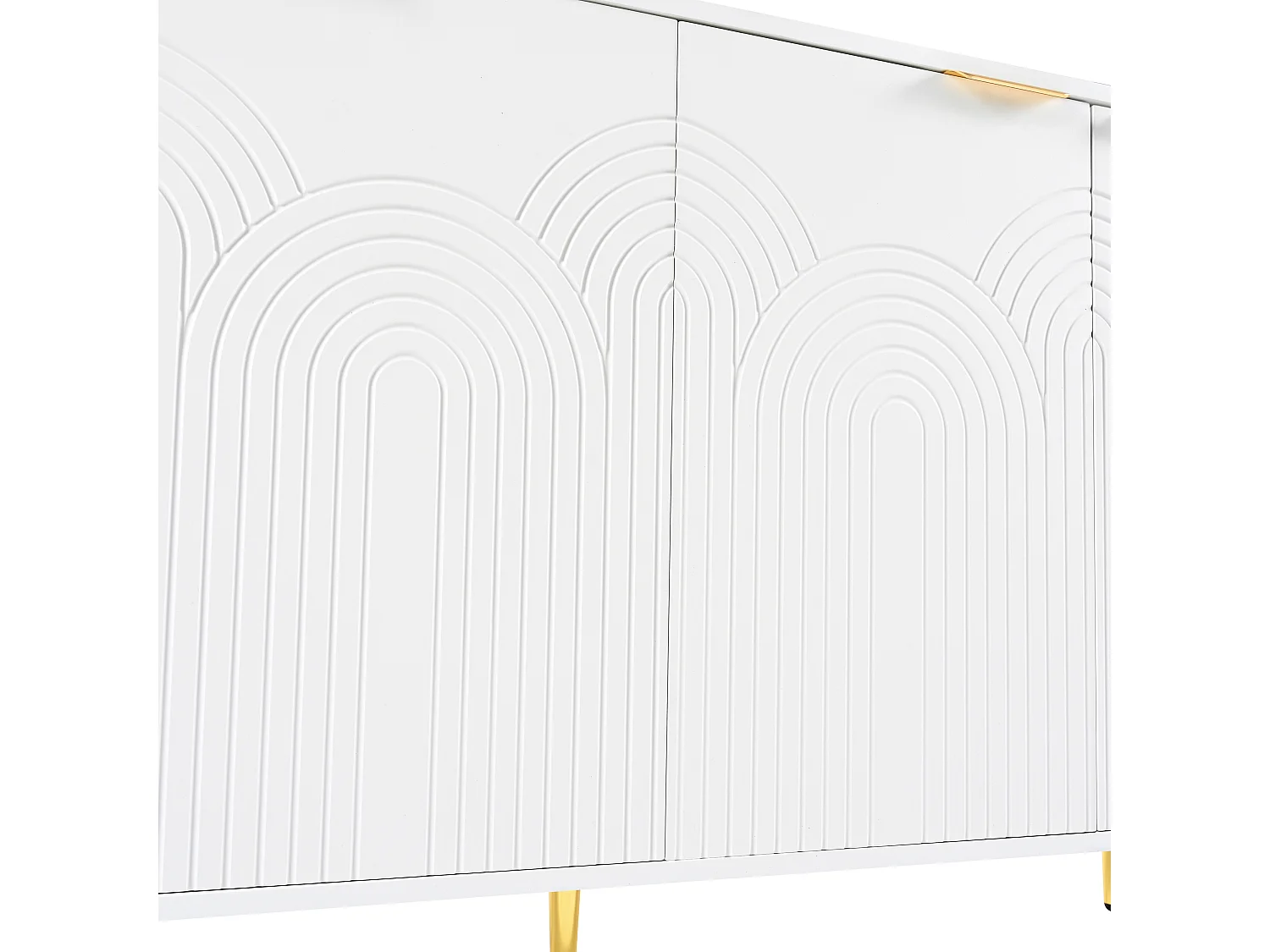 Aparador de madera para cocina y salón, 160×80×40 cm, 4 puertas, color blanco