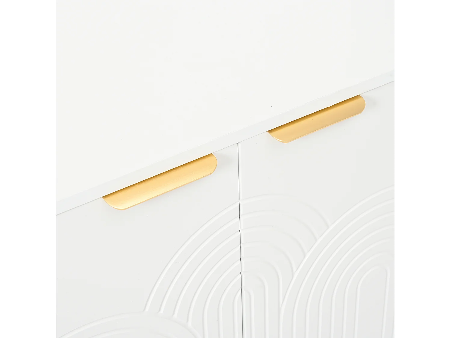 Aparador de madera para cocina y salón, 160×80×40 cm, 4 puertas, color blanco