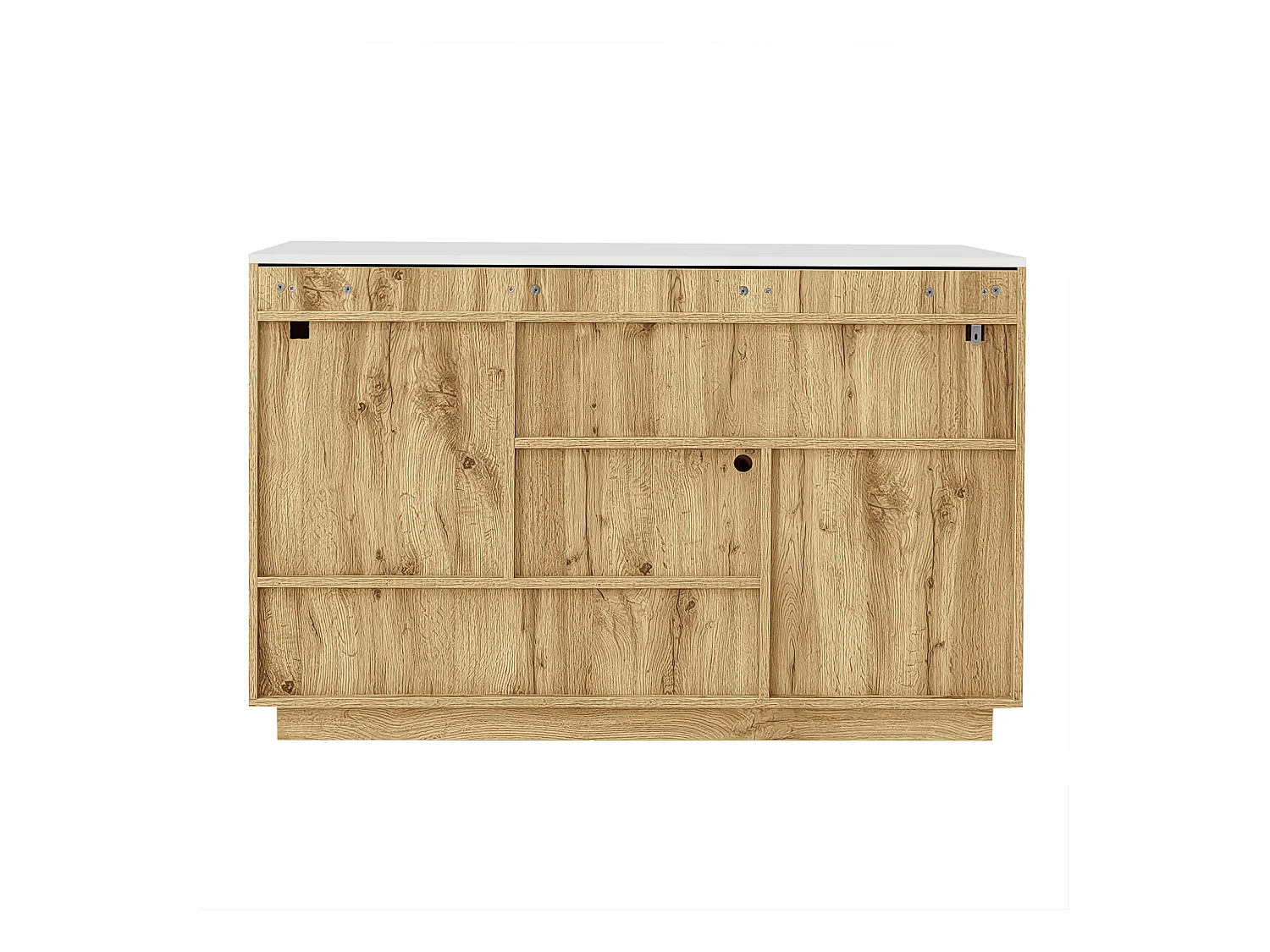 Buffet moderne avec LED colorées et tiroirs – Vitrine à la finition laquée brillante