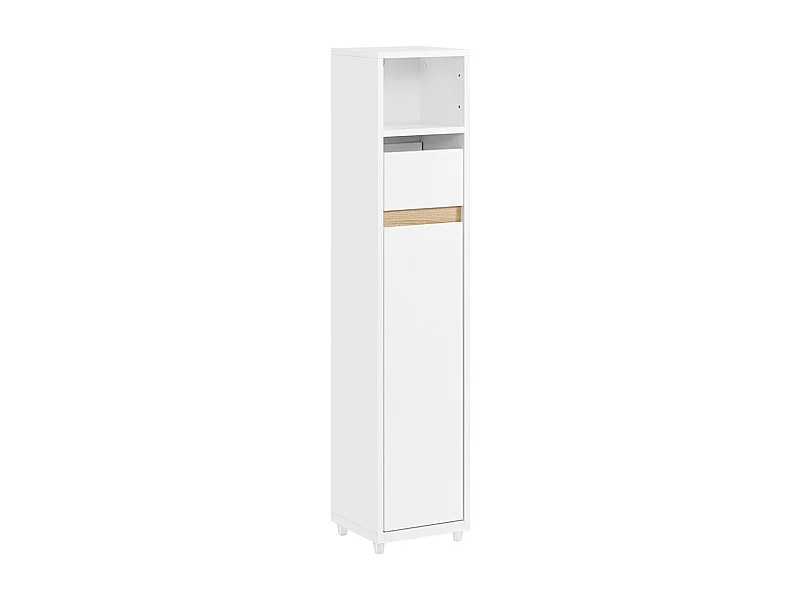 Armoire de Salle de Bain Compacte avec Étagère et Tiroir, Blanc