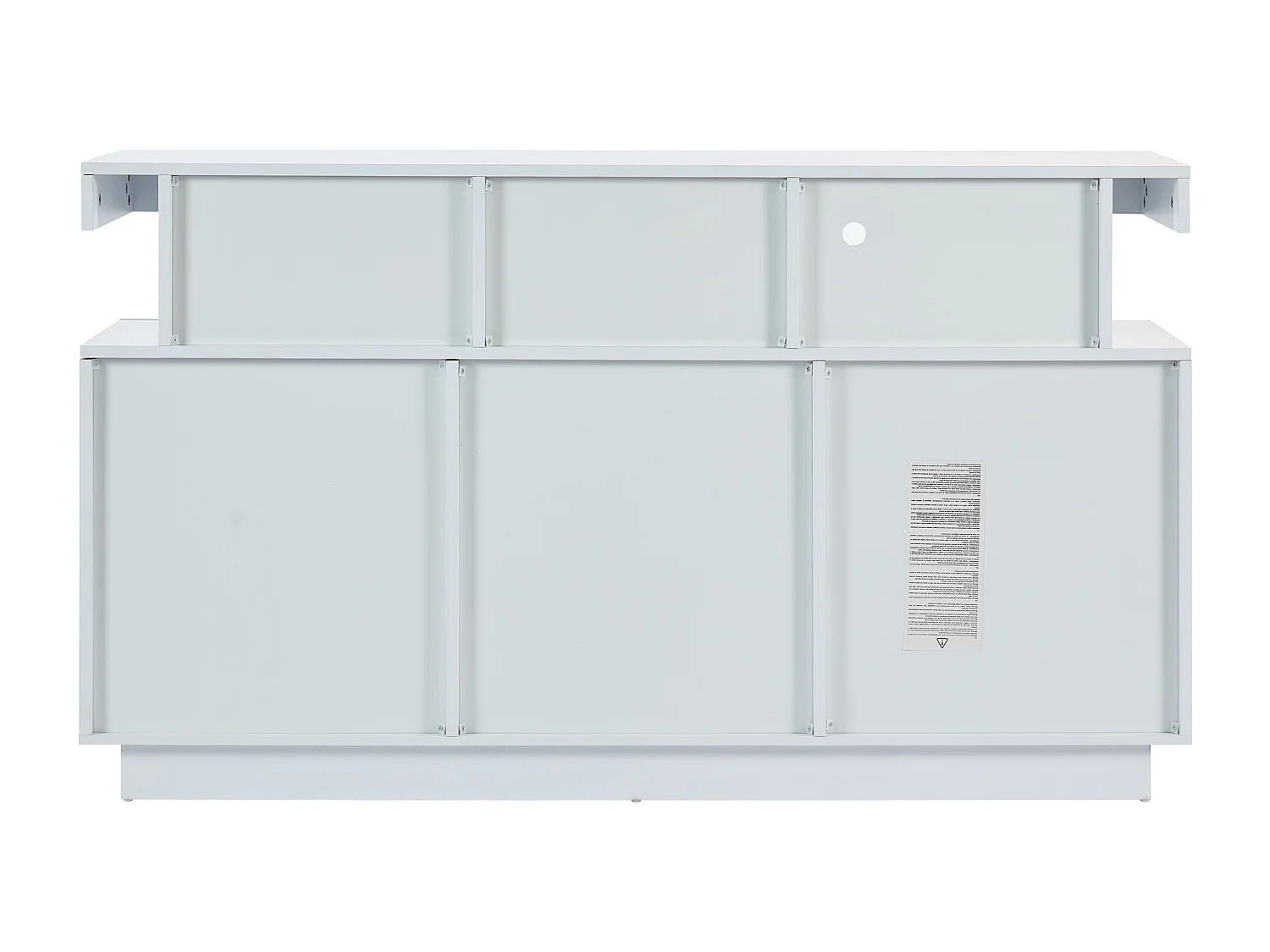 Buffet Salon, 2 Portes et 3 Tiroirs, avec LED, pour Salle à Manger, Entrée, 140x35x80cm, Blanc