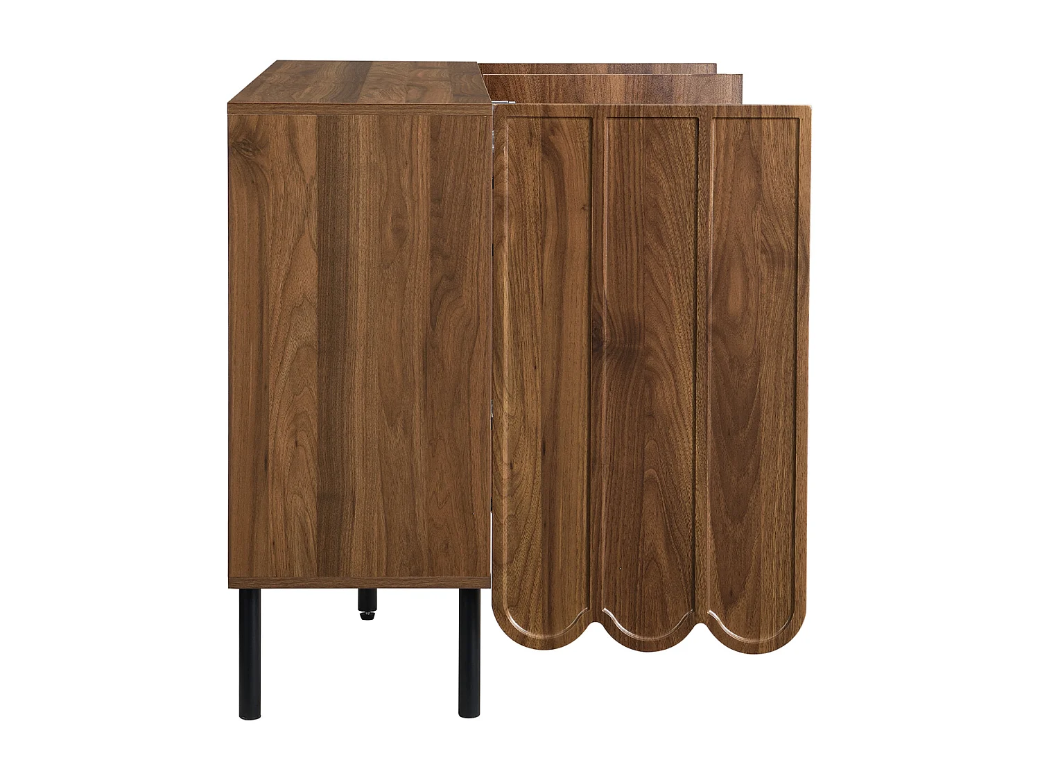 Aparador moderno de madera con puertas onduladas – 120x35x80 cm – para salón, recibidor y comedor