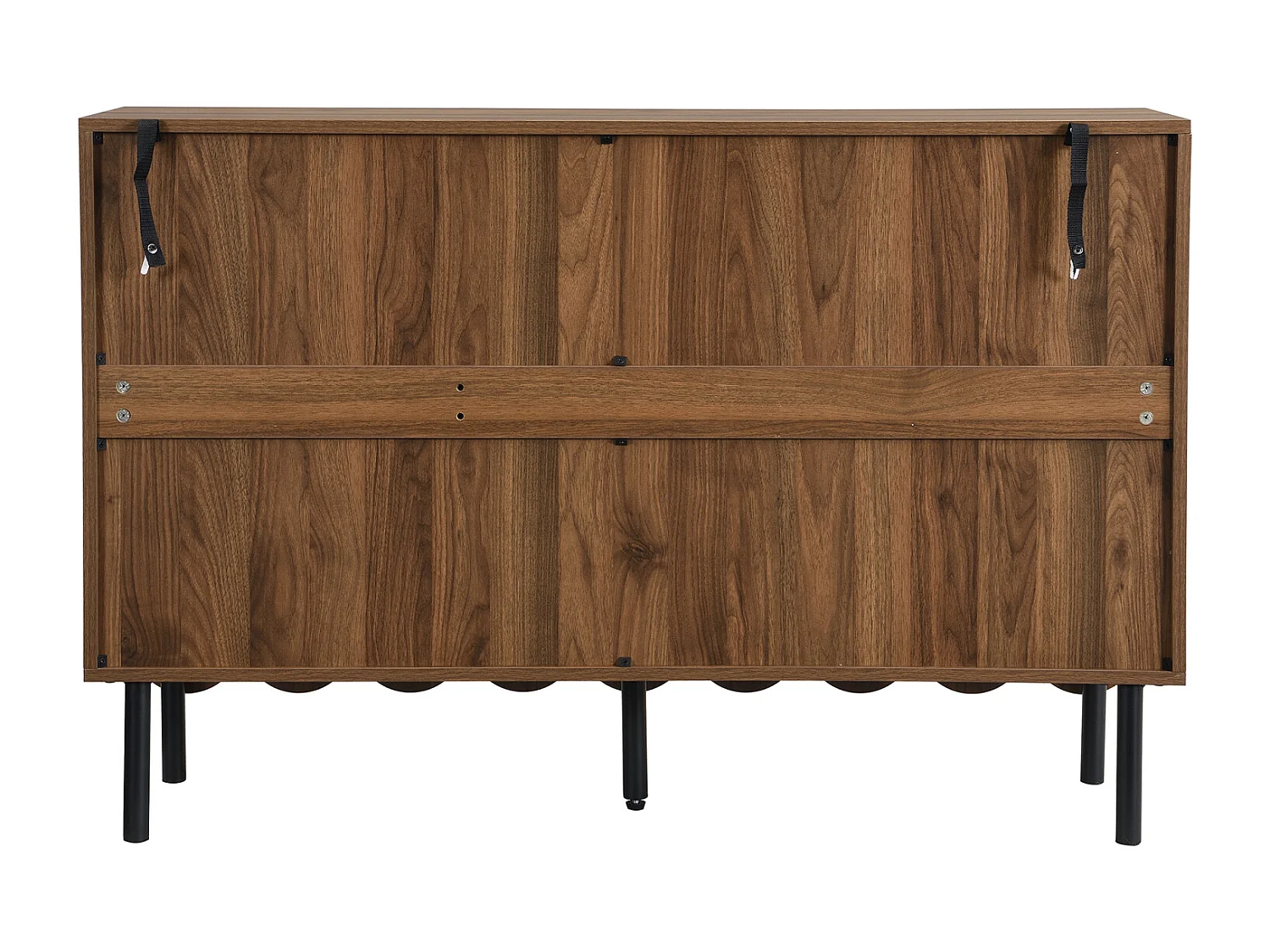 Aparador moderno de madera con puertas onduladas – 120x35x80 cm – para salón, recibidor y comedor