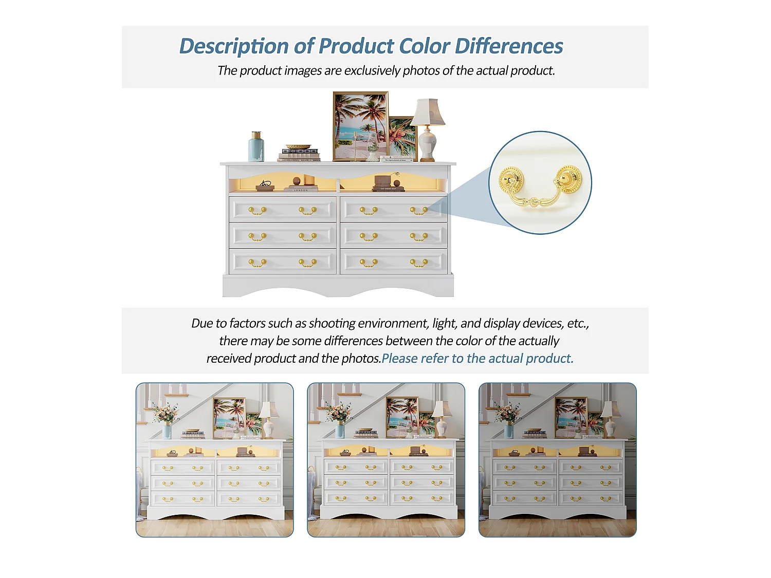 Buffet Moderne 120x40x70cm avec 6 Compartiments et LED, Sideboard Blanc à Espace de Rangement Ouvert