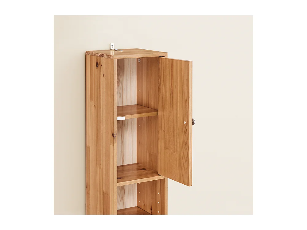 SoBuy Armadietto Bagno in Legno Idrorepellente con Ripiani Regolabili