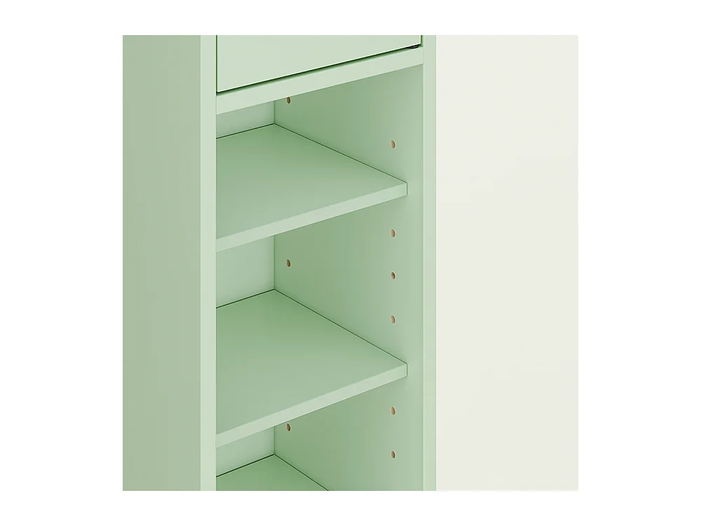 Armoire Étroite pour Salle de Bain avec Tiroir, Vert, 20x20x180 cm, BZR34-II-GR