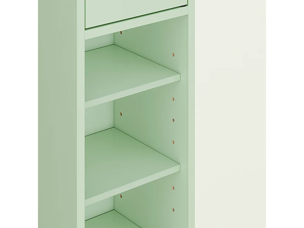 Armoire Étroite pour Salle de Bain avec Tiroir, Vert, 20x20x180 cm, BZR34-II-GR