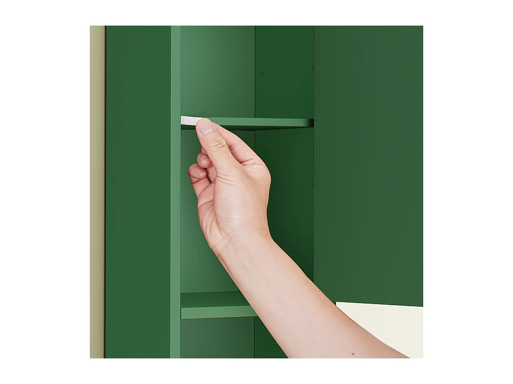 SoBuy Armadietto Bagno con Ripiani Regolabili e Cassetto, MDF Verde