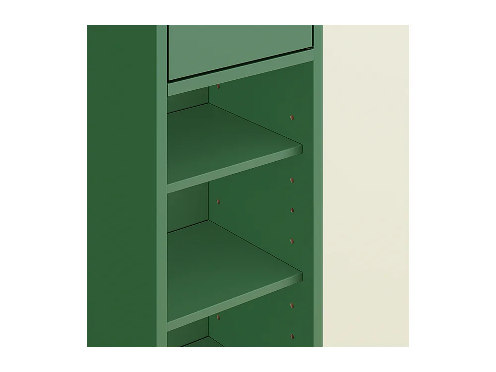 SoBuy Meuble Étroite pour Salle de Bain avec Tiroir et Étagères - Vert Foncé