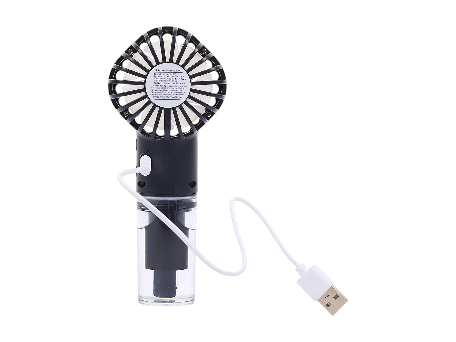 Ventilateur Brumisateur Rechargeable Noir