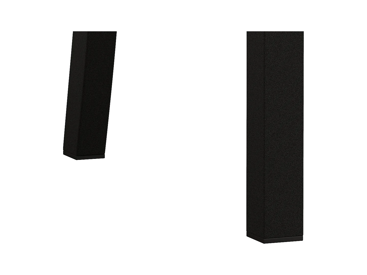 Set di 2 sedie in PU nero con gambe in metallo e schienali alti