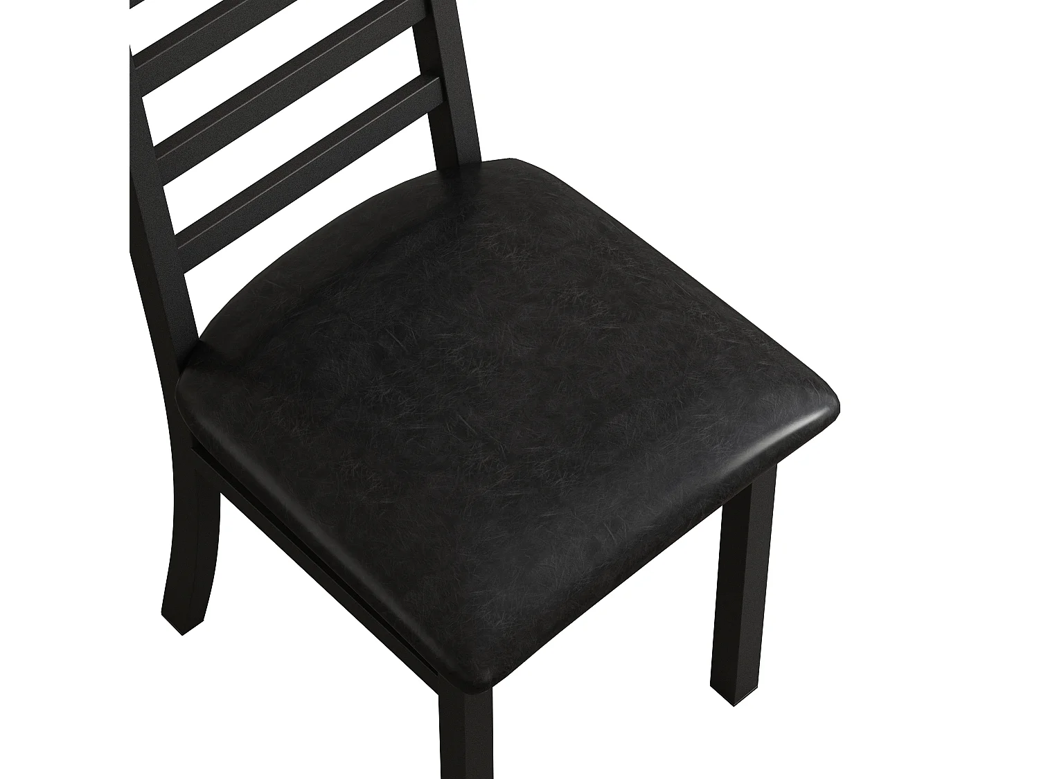 Lot de 2 chaises en PU noir avec pieds en métal et dossiers hauts