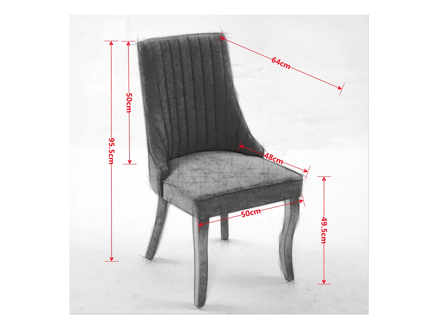 Lot de 2 chaises bleu avec pieds en bois courbés et dossiers hauts