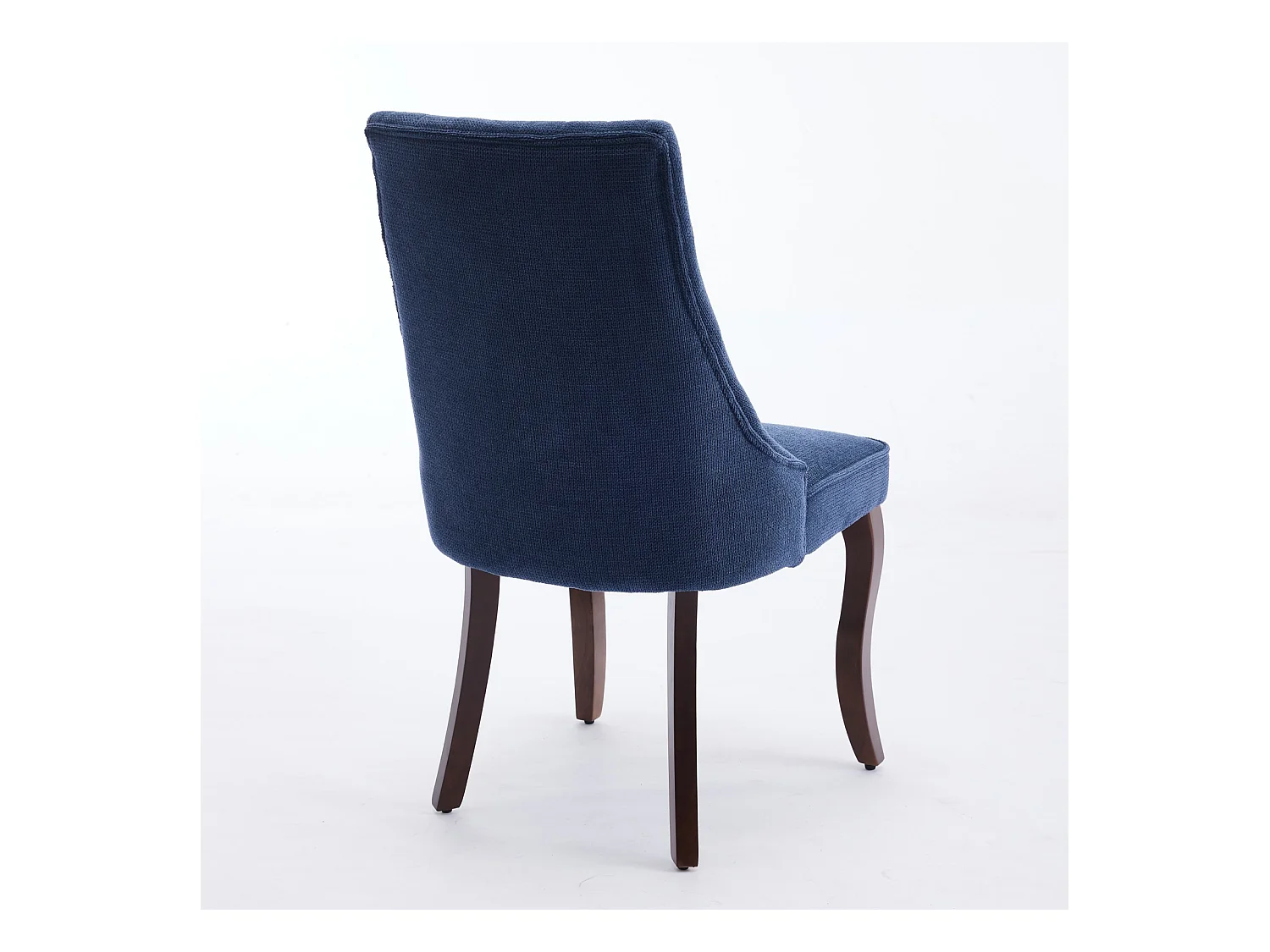 Lot de 2 chaises bleu avec pieds en bois courbés et dossiers hauts