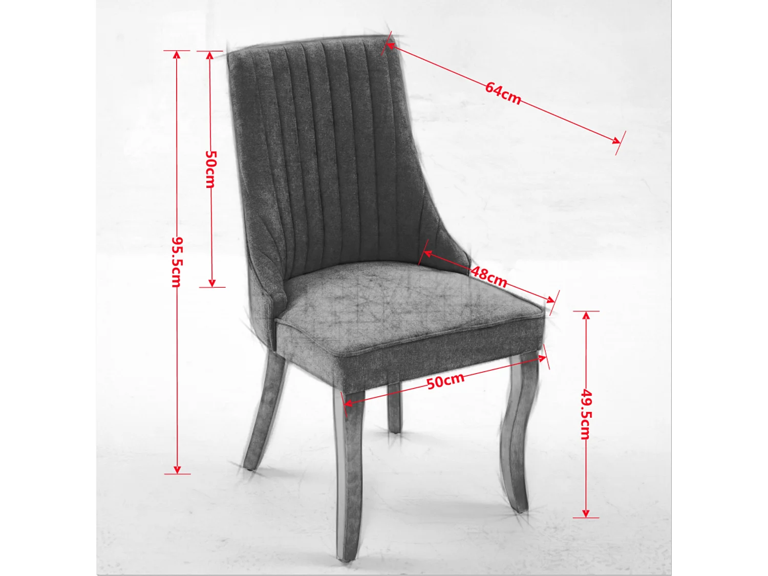 Set van 2 blauwe stoelen met gebogen houten poten en hoge rugleuningen