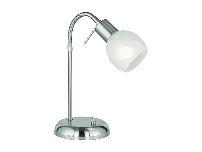 Lampada da tavolo, metallo, nichel opaco, 13x40x28 cm, Antibes