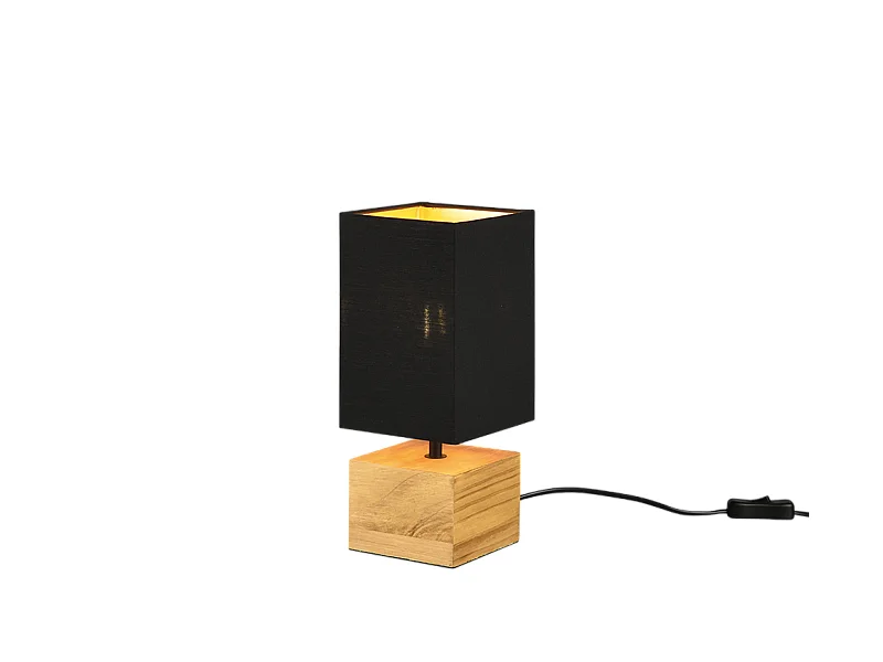 Lampada da tavolo, legno, naturale, 12x30x12 cm, Woody