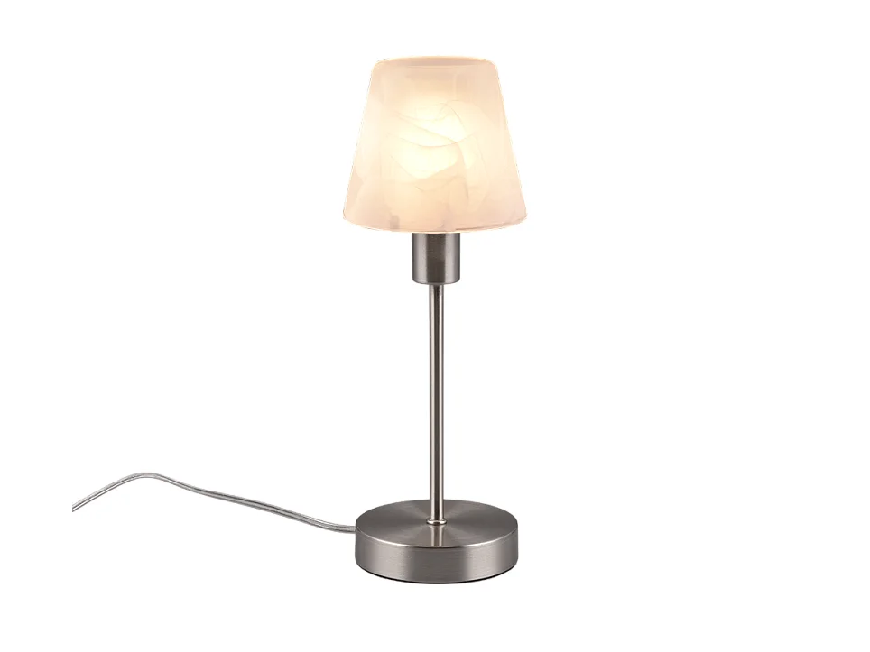 Lampada da tavolo, metallo, nichel opaco, 12x32x12 cm, Luis Ii