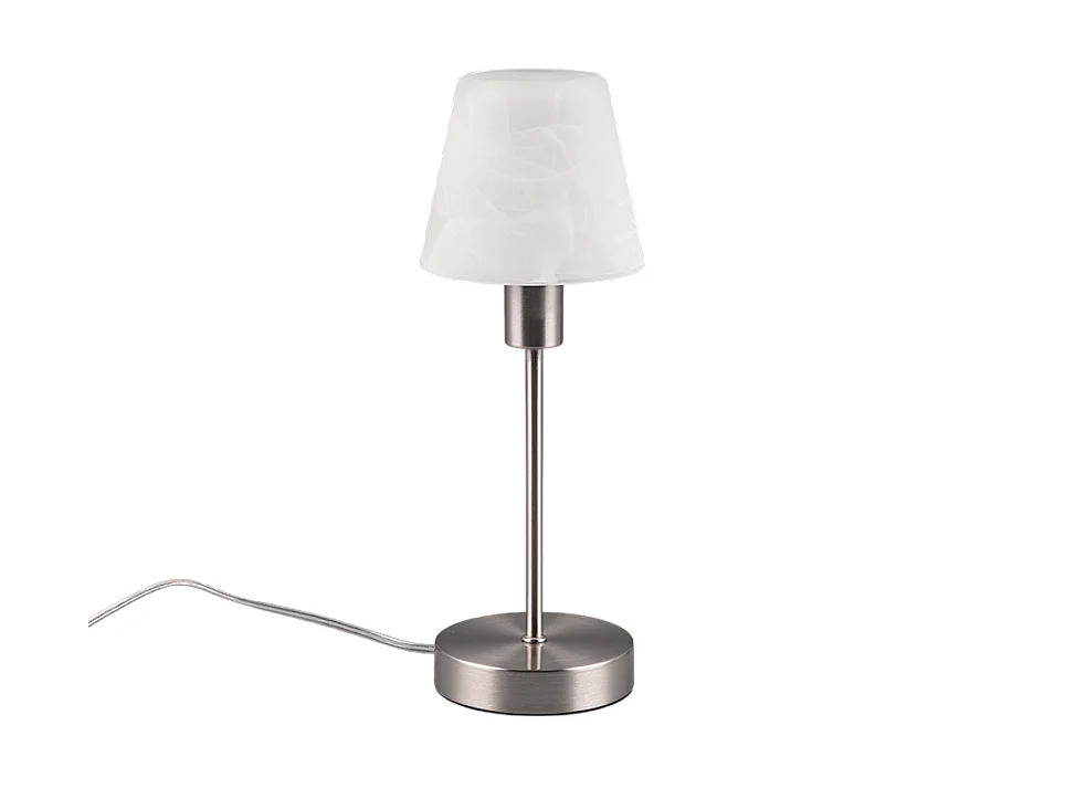 Lampada da tavolo, metallo, nichel opaco, 12x32x12 cm, Luis Ii
