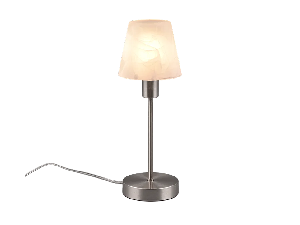 Lampada da tavolo, metallo, nichel opaco, 12x32x12 cm, Luis Ii