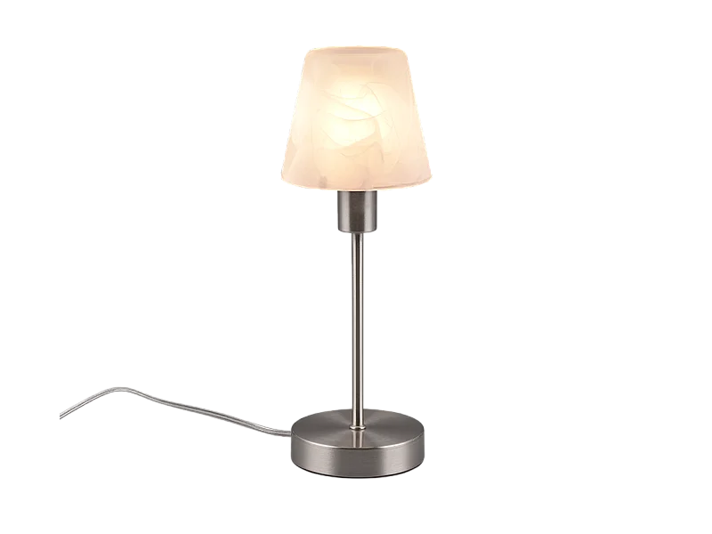 Lampada da tavolo, metallo, nichel opaco, 12x32x12 cm, Luis Ii