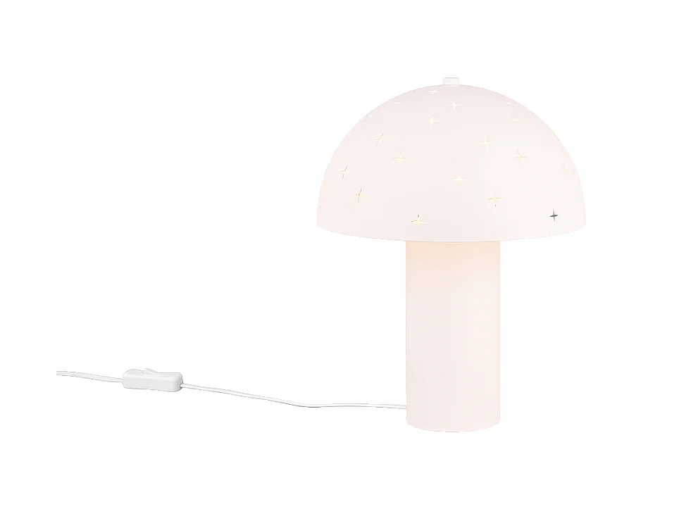 Lampada da tavolo, metallo, bianco opaco, 25x32,5x25 cm, Seta