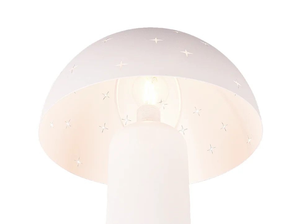 Lampada da tavolo, metallo, bianco opaco, 25x32,5x25 cm, Seta