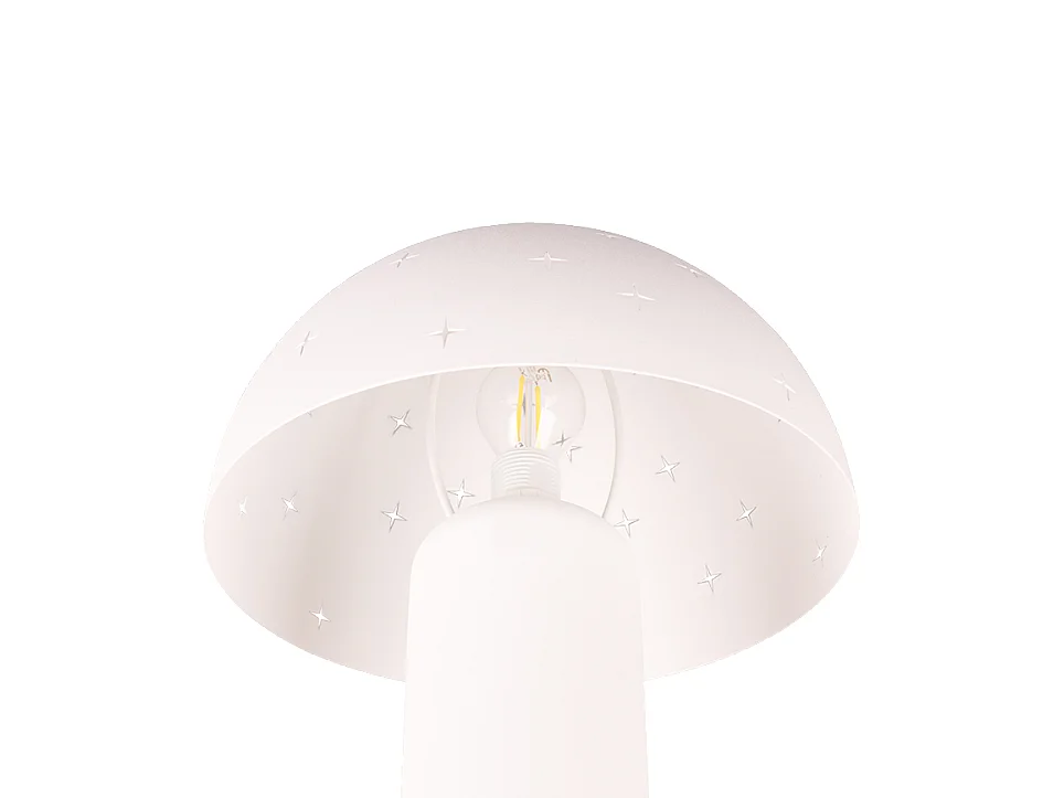 Lampada da tavolo, metallo, bianco opaco, 25x32,5x25 cm, Seta