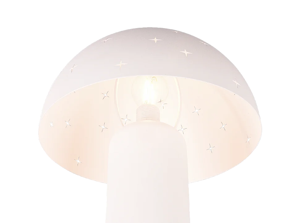 Lampada da tavolo, metallo, bianco opaco, 25x32,5x25 cm, Seta