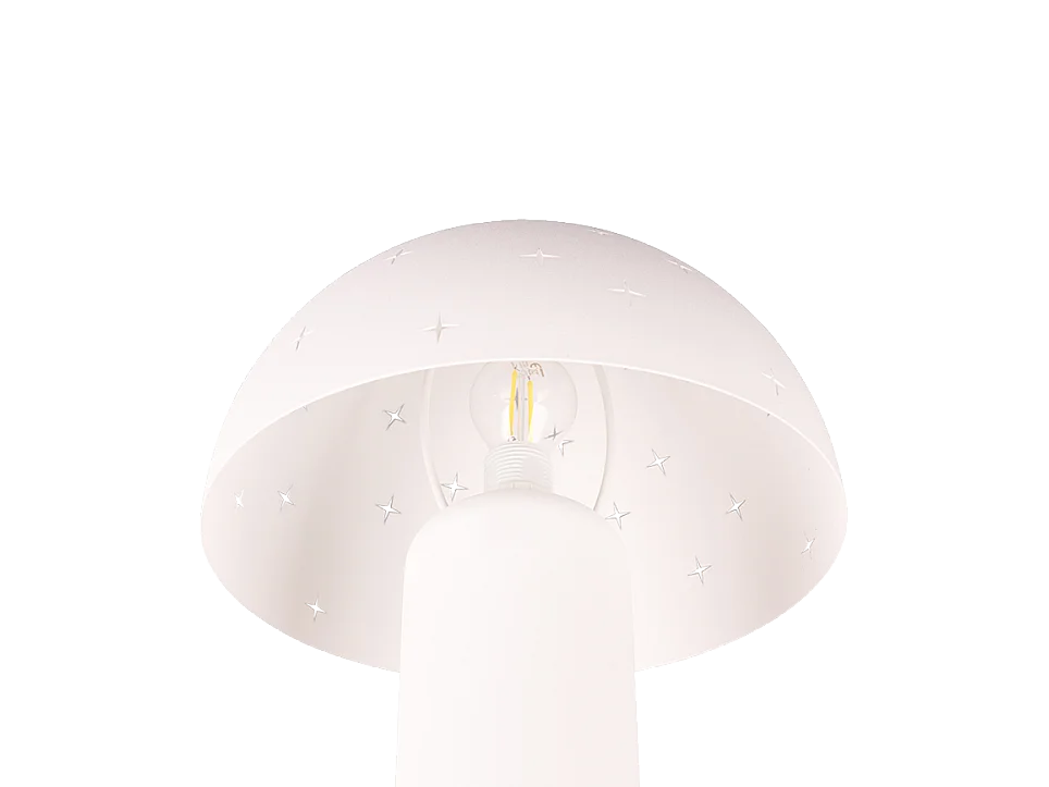 Lampada da tavolo, metallo, bianco opaco, 25x32,5x25 cm, Seta