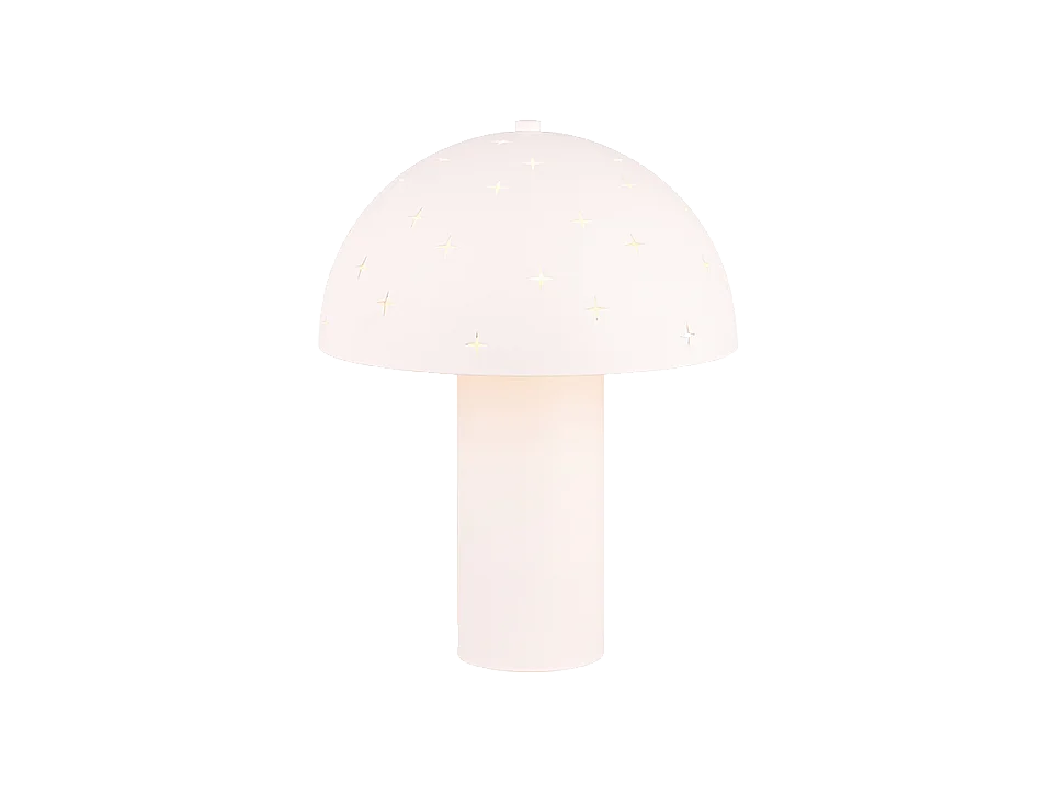 Lampada da tavolo, metallo, bianco opaco, 25x32,5x25 cm, Seta