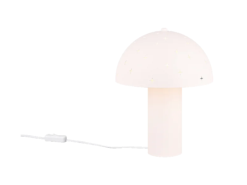 Lampada da tavolo, metallo, bianco opaco, 25x32,5x25 cm, Seta