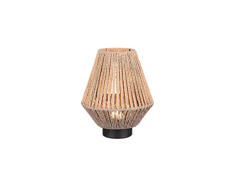 Lampada da tavolo LED, filato di carta, marrone, 18,5x22x18,5 cm, Lira