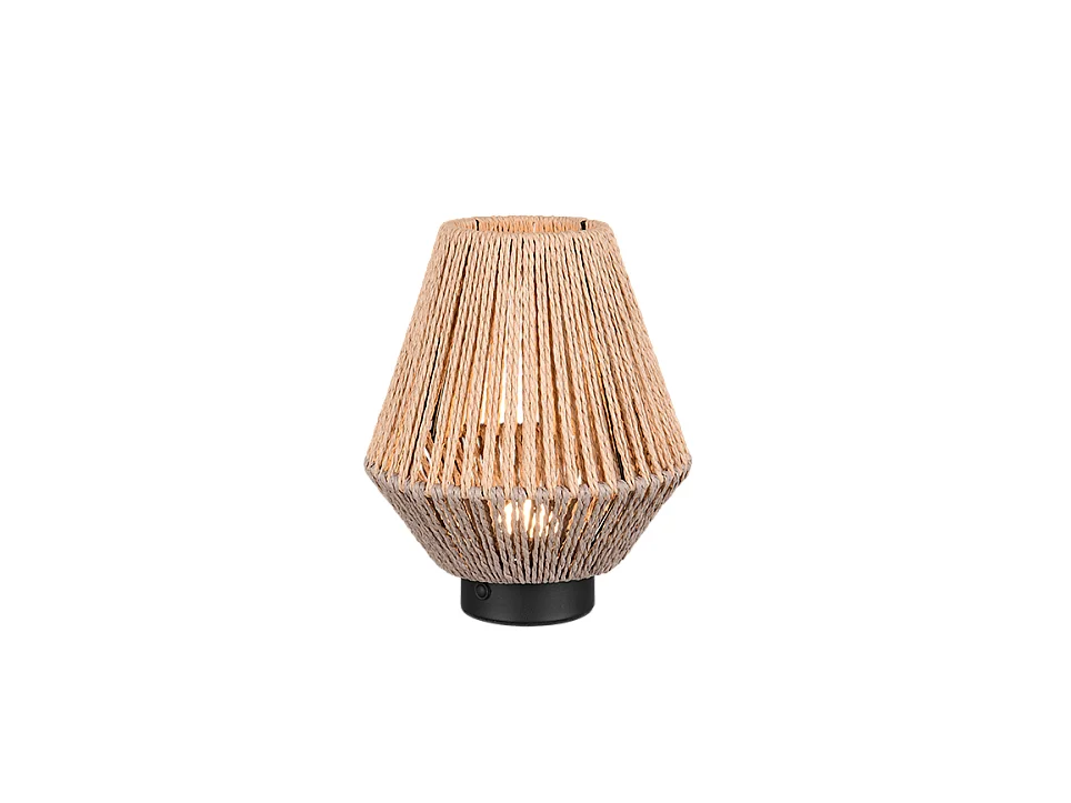 Lampada da tavolo LED, filato di carta, marrone, 18,5x22x18,5 cm, Lira