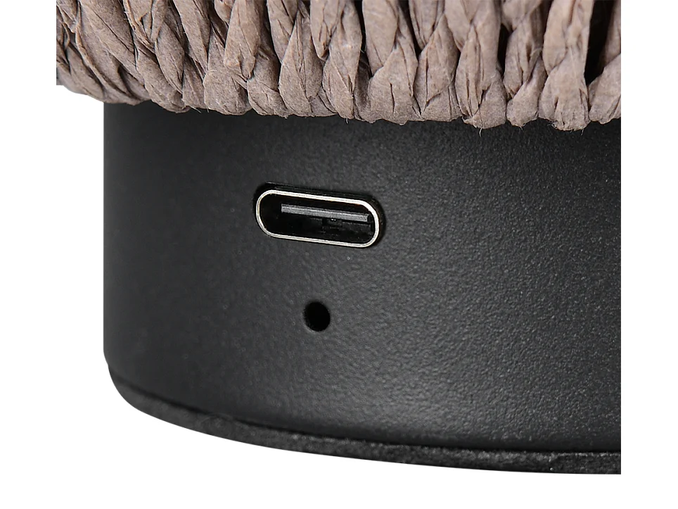 Lampada da tavolo LED, filato di carta, marrone, 18,5x22x18,5 cm, Lira