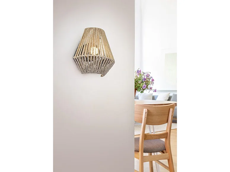 Lampada da tavolo LED, filato di carta, marrone, 18,5x22x18,5 cm, Lira