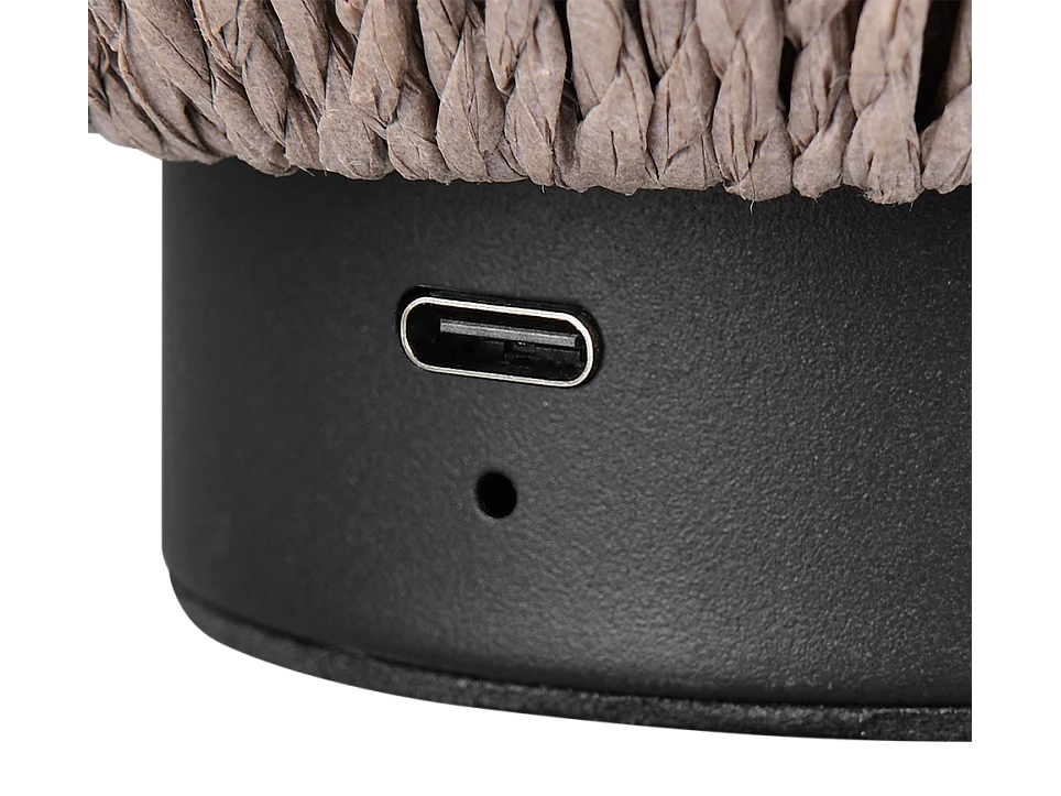 Lampada da tavolo LED, filato di carta, marrone, 18,5x22x18,5 cm, Lira