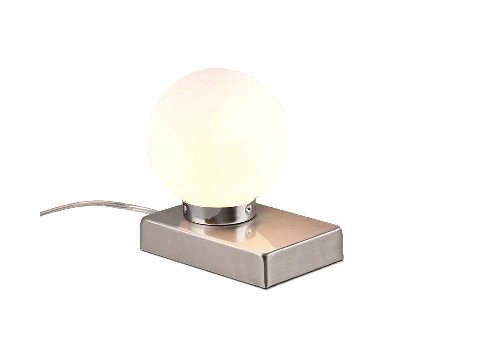 Lampada da tavolo, metallo, nichel opaco, 15x15x12 cm, Davi Ii
